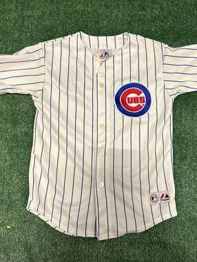 Vintage Majestic Kosuke Fukudome #1 Chicago Cubs Home Pinstripe Baseball Jersey